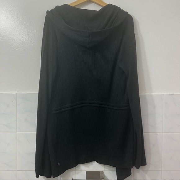Lululemon Wrap Cardigan Hoodie Sweater Gray 8 Thumb Hole Athleisure Travel Yoga - Picture 5 of 11